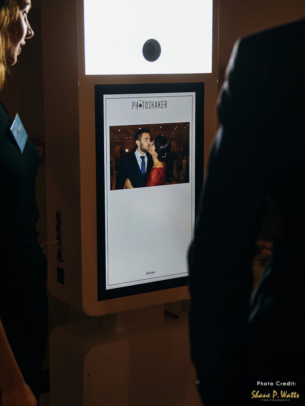 Front view of photobooth with live view