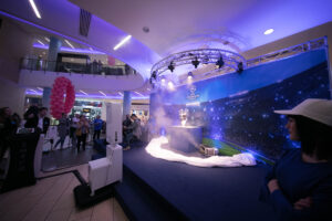 The grand reveal of the UEFA cup positioned in front of the Photomaker Photo Booth