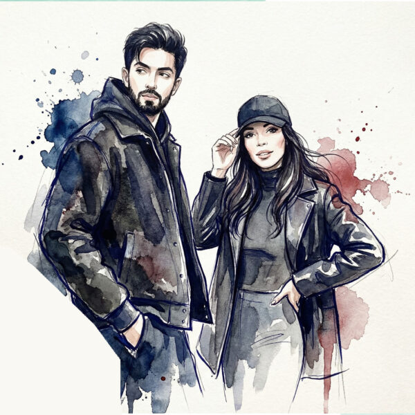 Photomaker couple watercolour portrait
